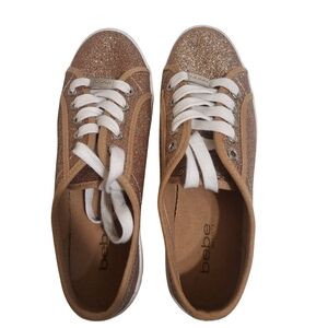 Bebe Women's Glitter Sneakers - Gold